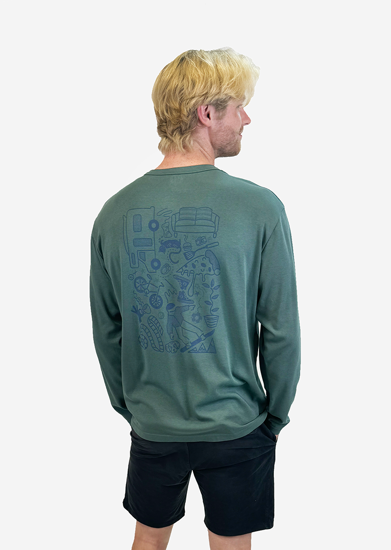 Men's Graphic Long Sleeve Interlock PKT Tee