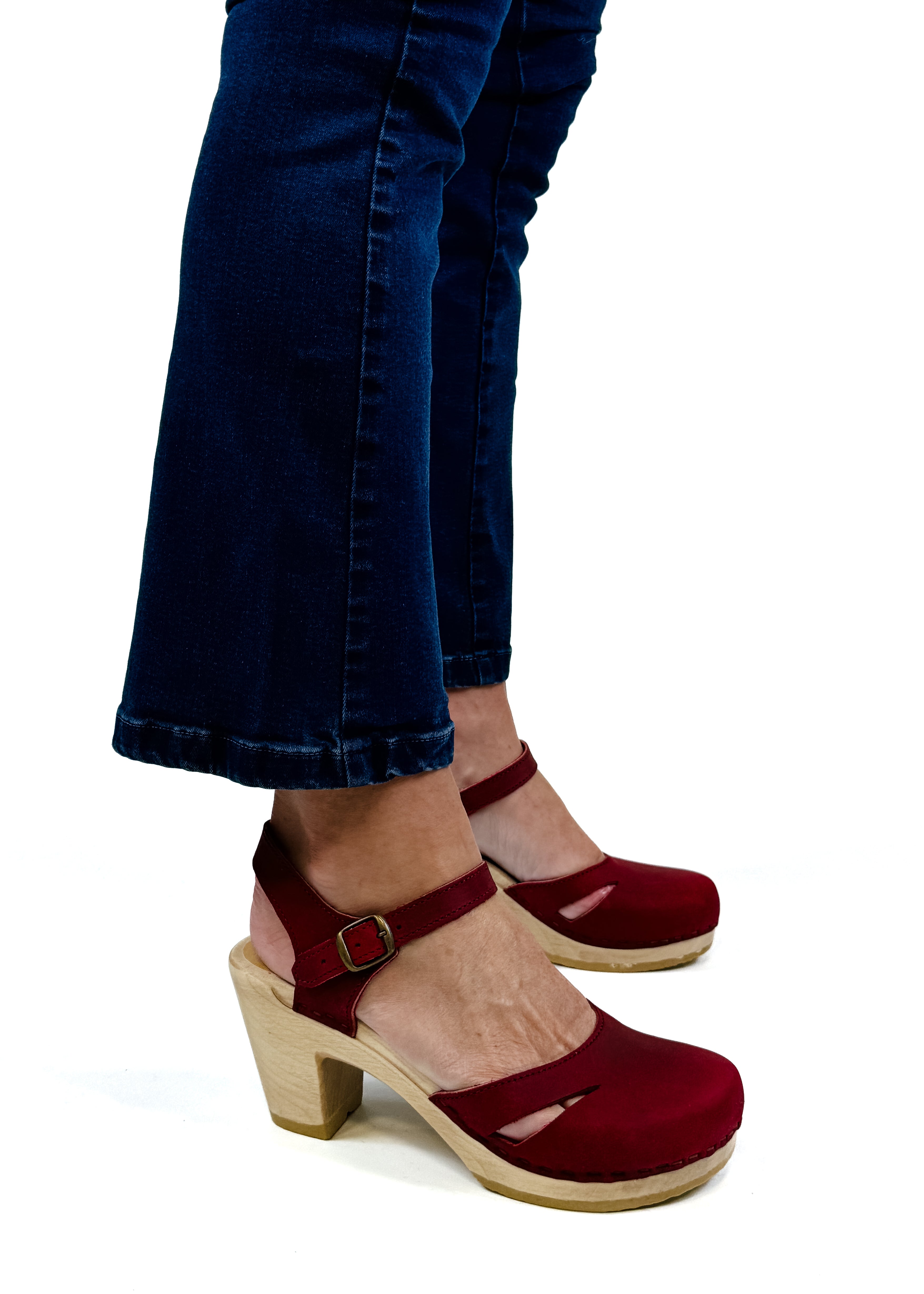 Sven Side Slit Ankle Strap Clog