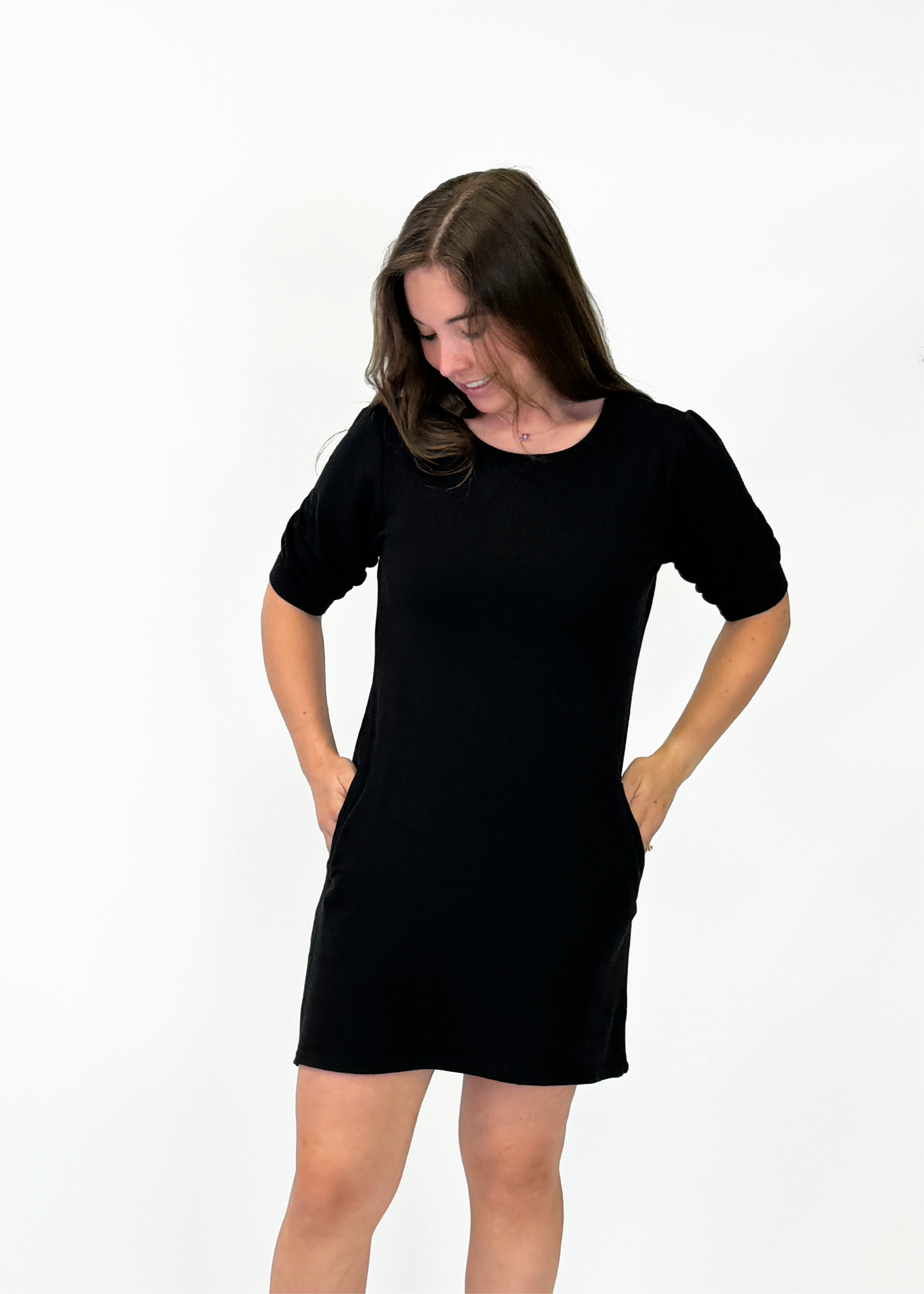 Women's Solid Terry PKT Tee Dress